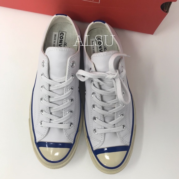 Converse Chuck 70 OX Leather White Blue W AUTHENT - Picture 7 of 8